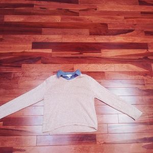Breckenridge SP sweater with built in denim collar